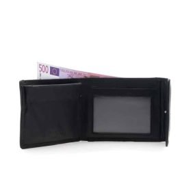 LeonDesign 16-K33-04 zwart dames heren knijpportemonnee met kleingeldvak en 2 papier geld vakken-LD-16-K33-04-2