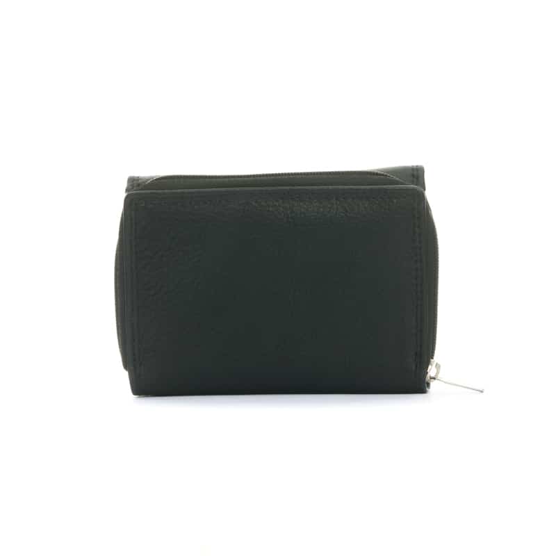 LeonDesign zwarte damesportemonnee met ritsvak leer-16-W1602-04 zwart-2
